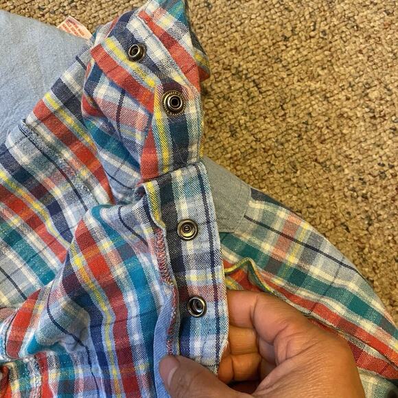 Vintage Gymboree Colorful Plaid OVERALL Unisex Toddler S/12-18 Tractor Embroider - Picture 7 of 9